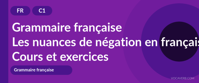 Les nuances de négation en français [C1] — VocaVerb
