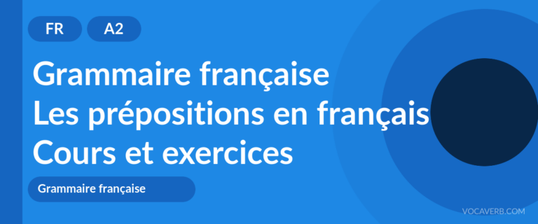 Les prépositions en français [A2] — VocaVerb