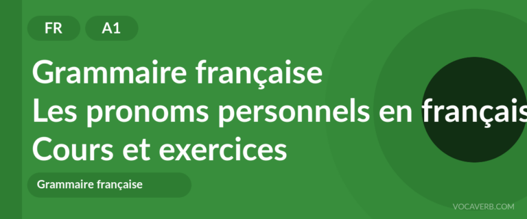 Les pronoms personnels en français [A1] — VocaVerb