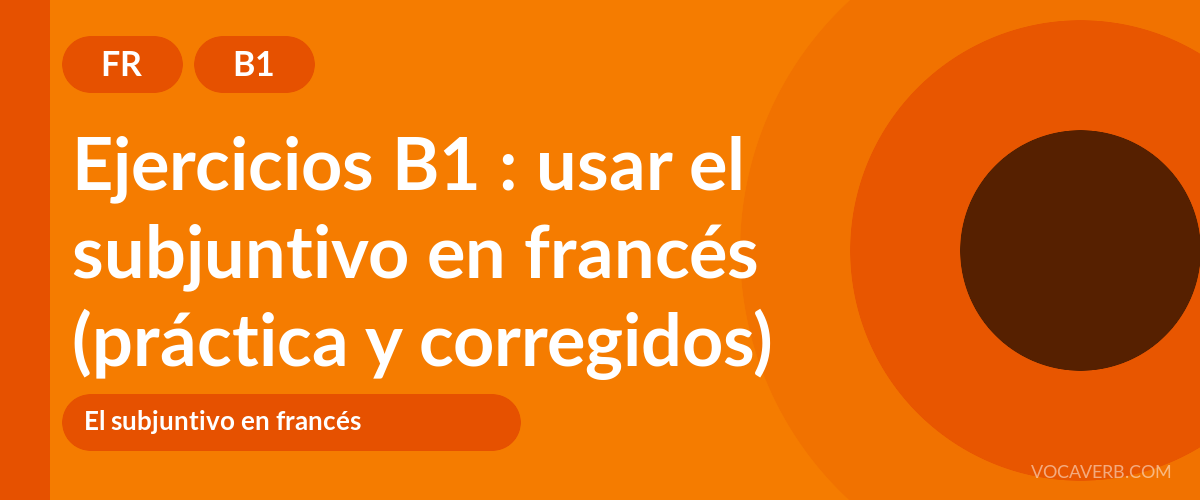 Ejercicios B1 : usar el subjuntivo en francés (práctica y corregidos) [B1]