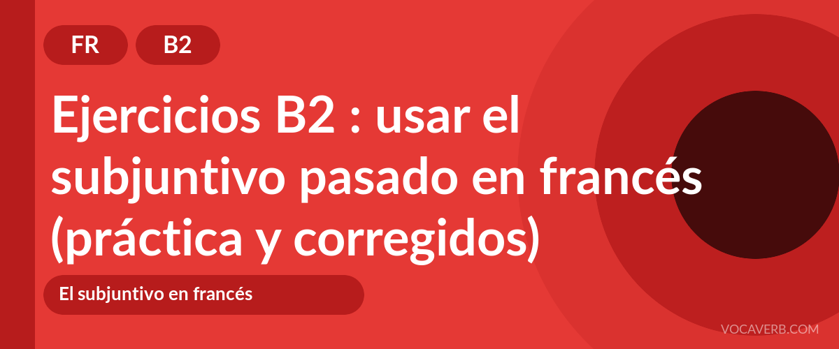 Ejercicios B2 : usar el subjuntivo pasado en francés (práctica y corregidos) [B2]