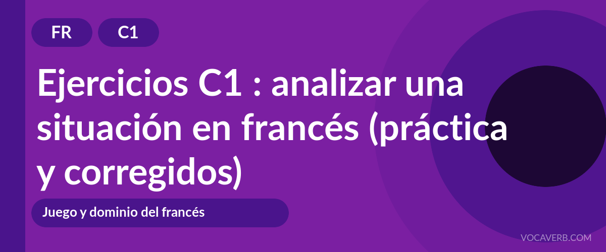 Ejercicios C1 : analizar una situación en francés (práctica y corregidos) [C1]