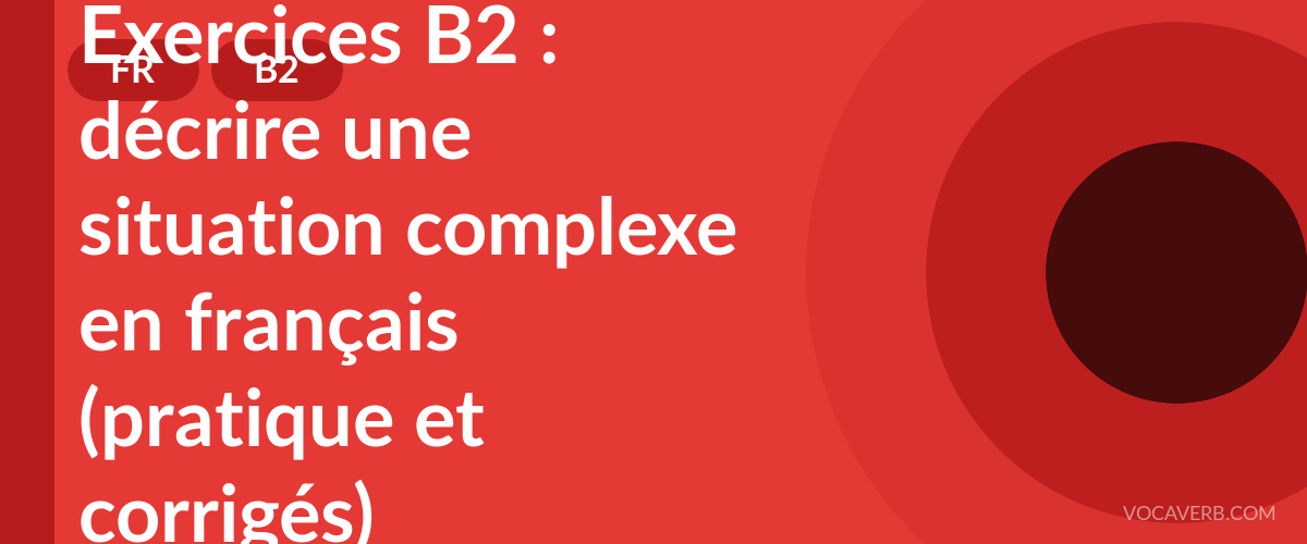 Exercices B2 : décrire une situation complexe en français (pratique et corrigés) [B2]