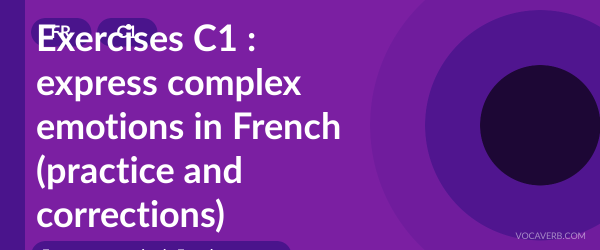 Exercises C1 : express complex emotions in French (practice and corrections) [C1]