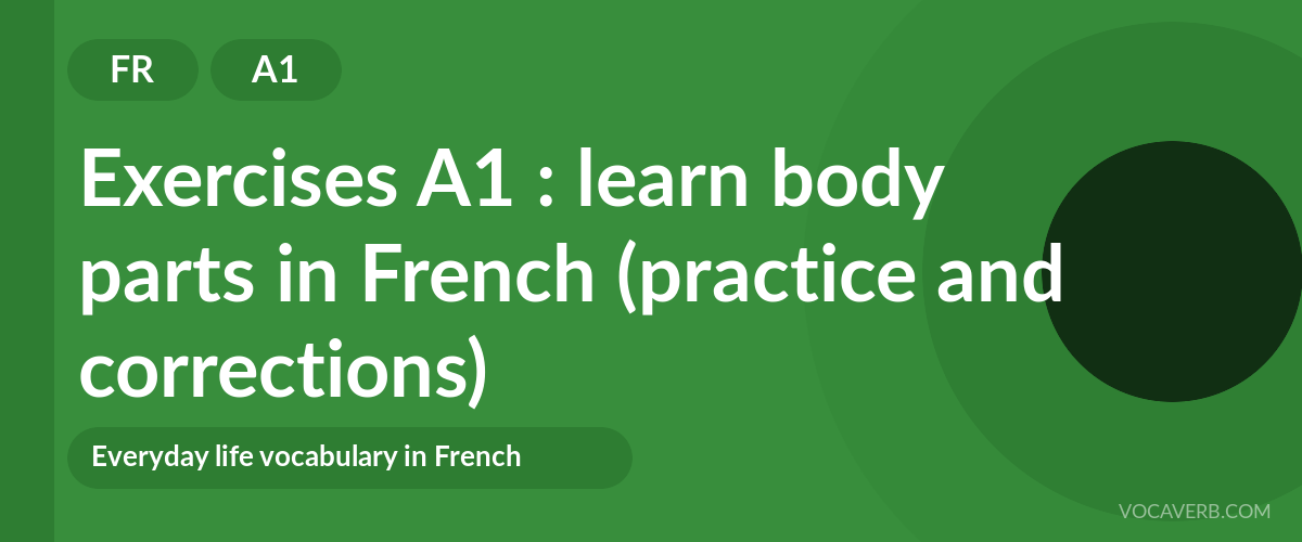 Exercises A1 : learn body parts in French (practice and corrections) [A1]