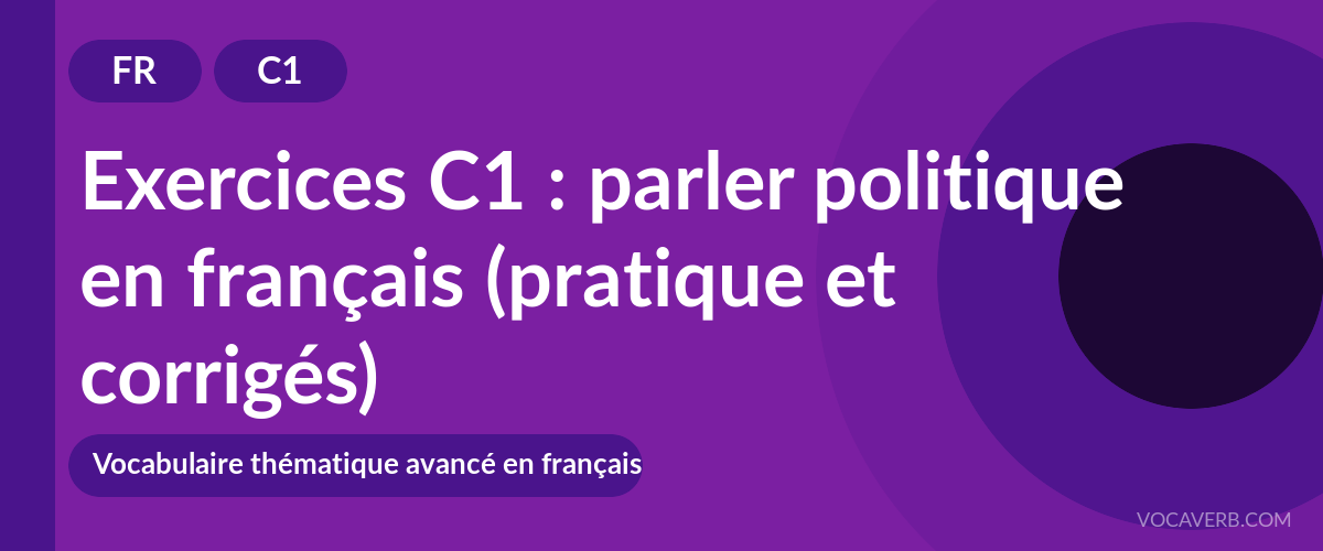 Exercices C1 : parler politique en français (pratique et corrigés) [C1]