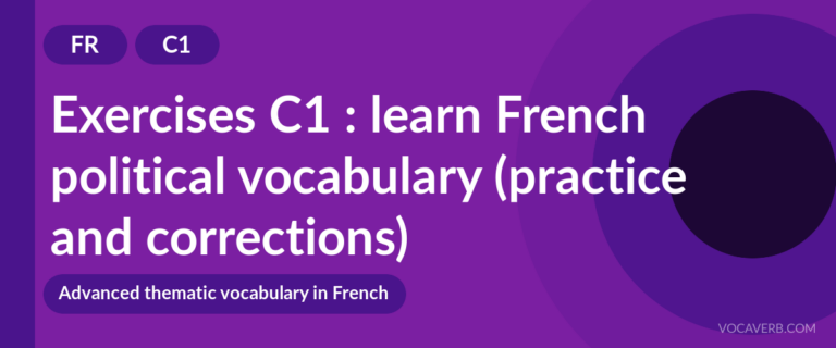 Exercises C1 : learn French political vocabulary (practice and corrections) [C1]