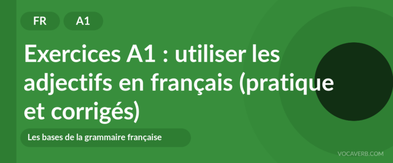 Exercices A1 : utiliser les adjectifs en français (pratique et corrigés) [A1]