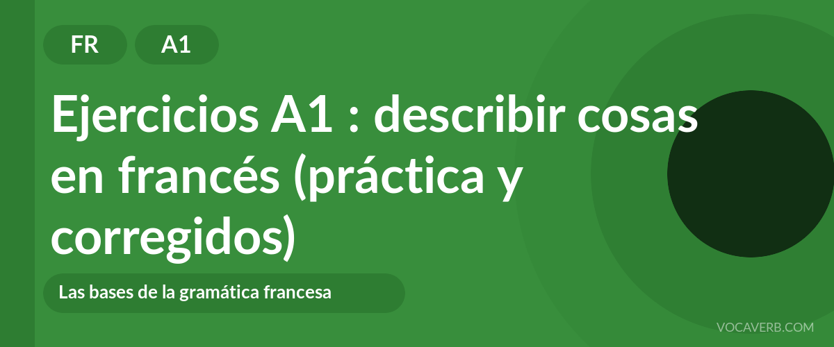 Ejercicios A1 : describir cosas en francés (práctica y corregidos) [A1]