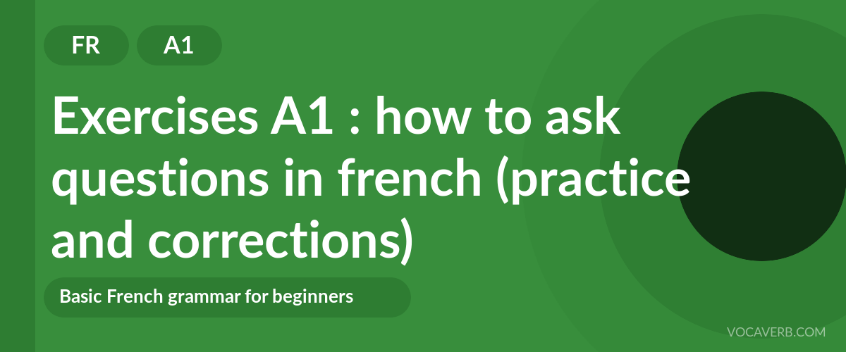 Exercises A1 : how to ask questions in french (practice and corrections) [A1]