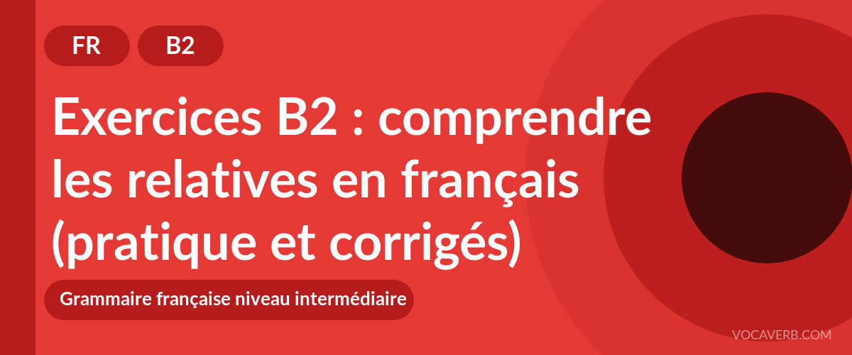 Exercices B2 : comprendre les relatives en français (pratique et corrigés) [B2]