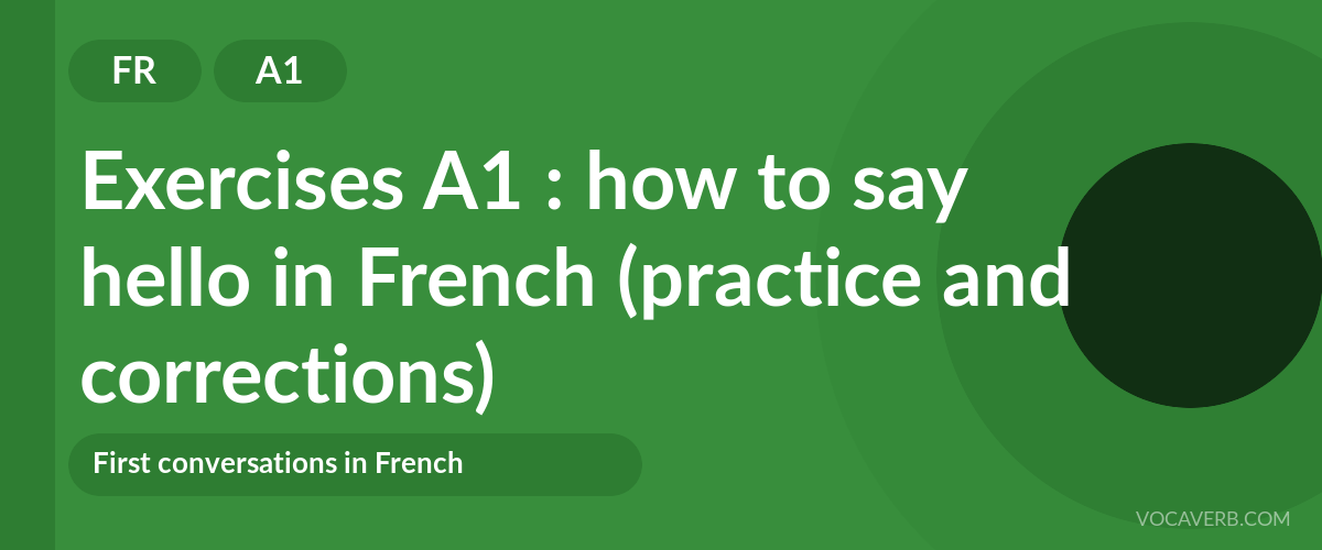 Exercises A1 : how to say hello in French (practice and corrections) [A1]