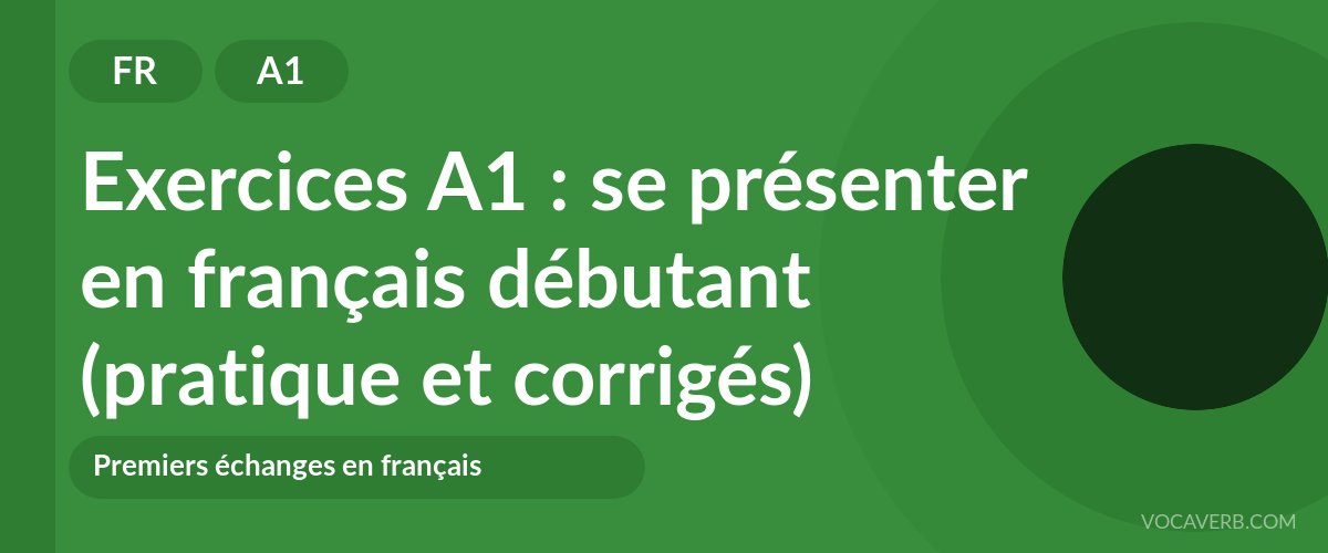 Exercices A1 : se présenter en français débutant (pratique et corrigés) [A1]