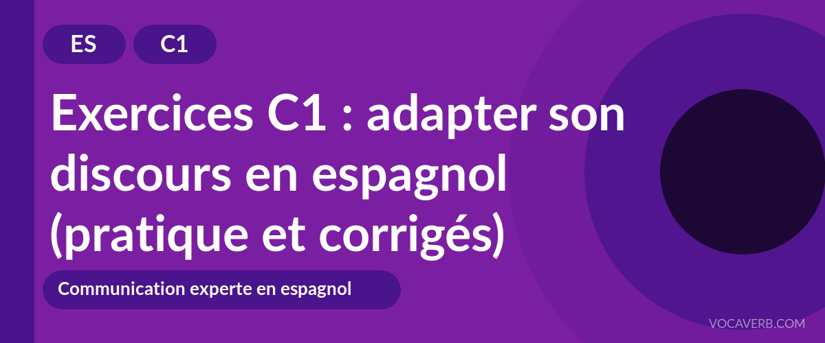 Exercices C1 : adapter son discours en espagnol (pratique et corrigés) [C1]