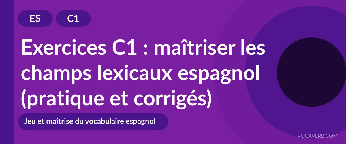 Exercices C1 : maîtriser les champs lexicaux espagnol (pratique et corrigés) [C1]