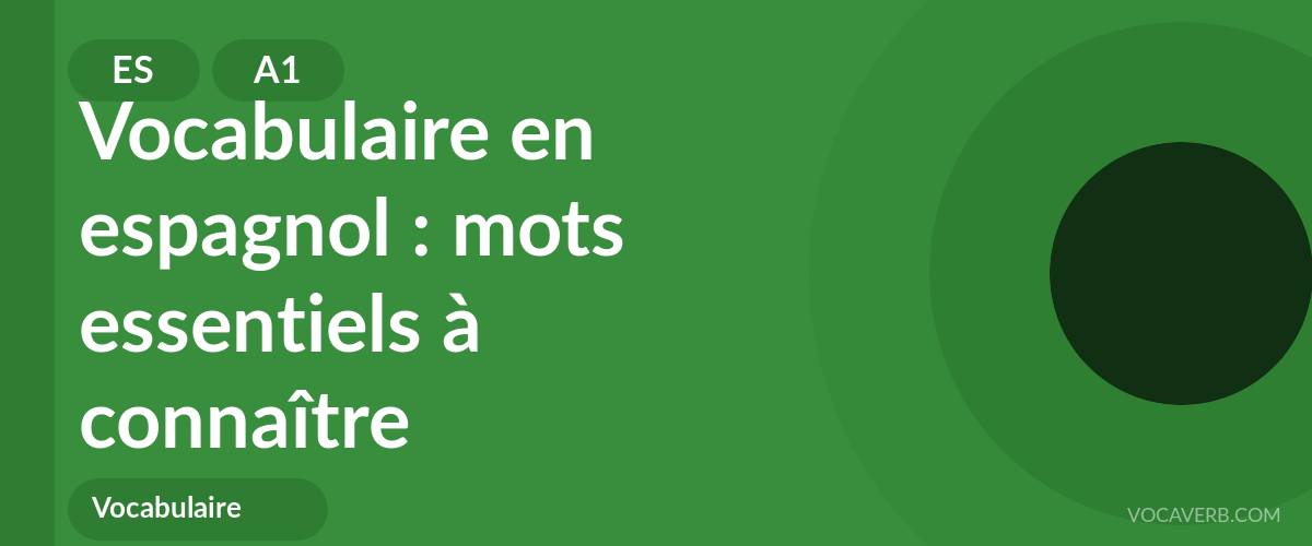 Vocabulaire en espagnol : mots essentiels à connaître - ES - A1
