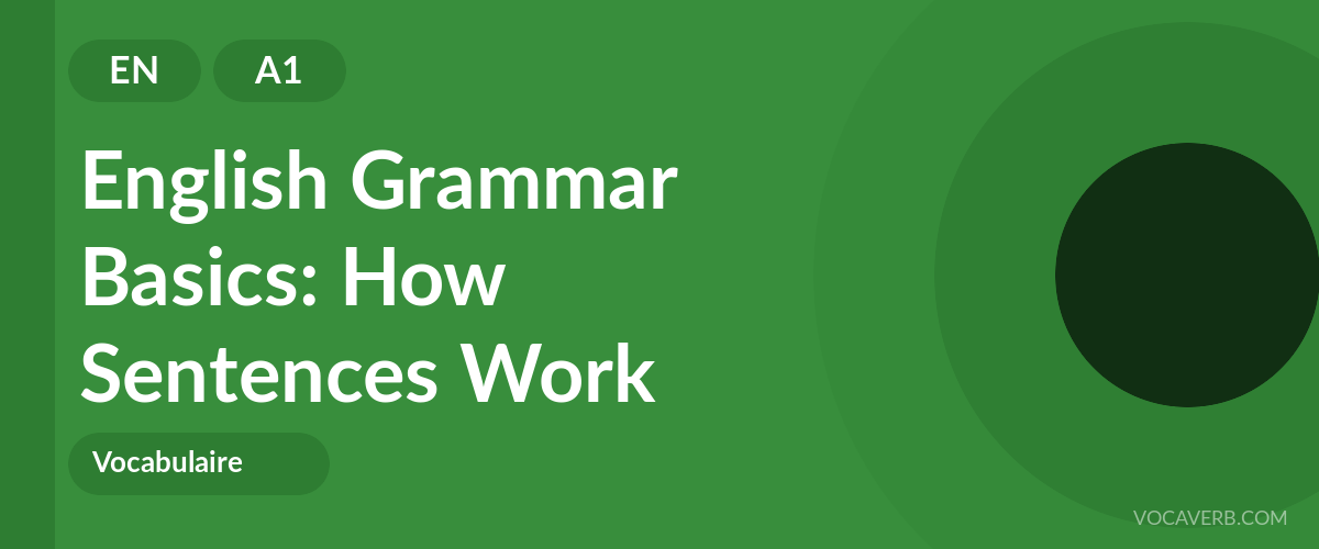 English Grammar Basics: How Sentences Work - EN - A1
